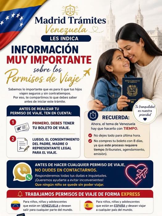 Recomendaciones para tramitar el permiso de viaje de menores