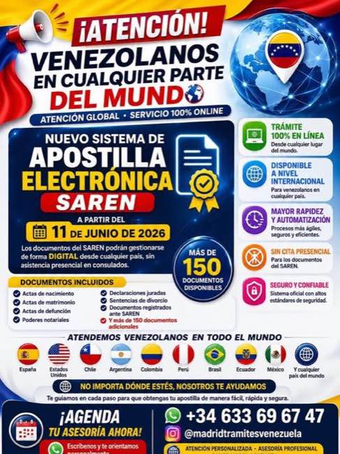 Anuncio de la apostilla electrónica del SAREN para más de 150 documentos